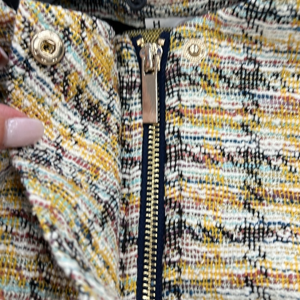 Liverpool los Angeles Collarless Zip Up Jacket Mustard Multi Plaid - Picture 9 of 15